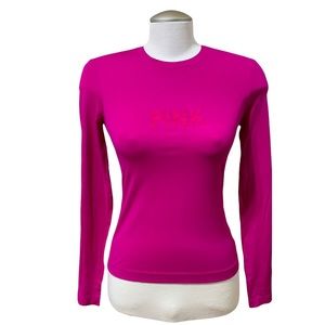 Escada Sport Hot Pink Bodycon Long Sleeves Shirt Sz Small